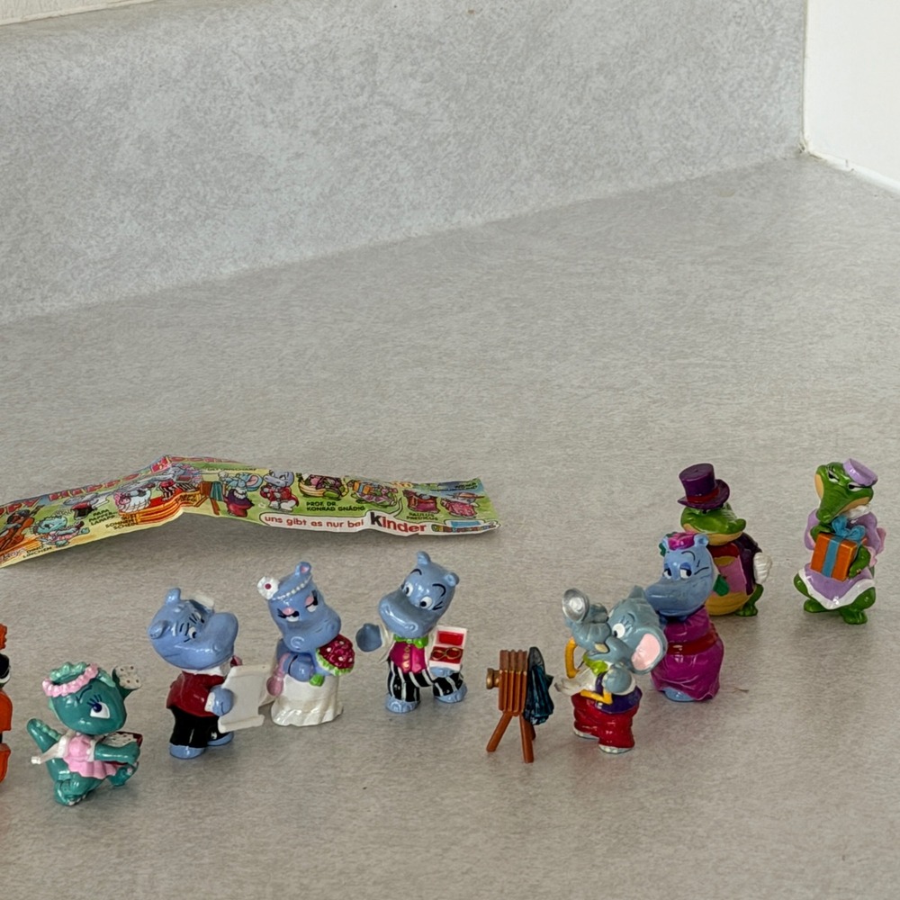 Vintage Kinder Surprise Ferrero Die Happy Hippo Hochzeit Full Set 1999 Figures - Picture 3 of 10
